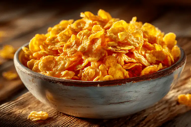 Bowls of low FODMAP breakfast cereals with berries and lactose-free milk on a light breakfast table