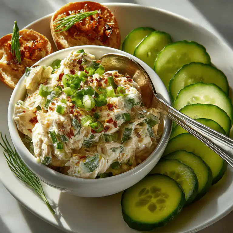 Low FODMAP chicken salad bowl with fresh cucumber slices and gluten-free toast.