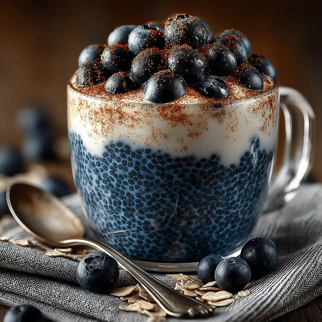 low FODMAP overnight oats jar with lactose-free milk and blueberries IBS safe