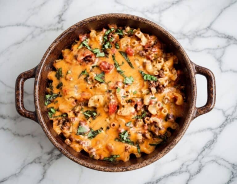 A hearty bowl of low FODMAP ground beef and potato stew served on a wooden table — low FODMAP ground beef recipes