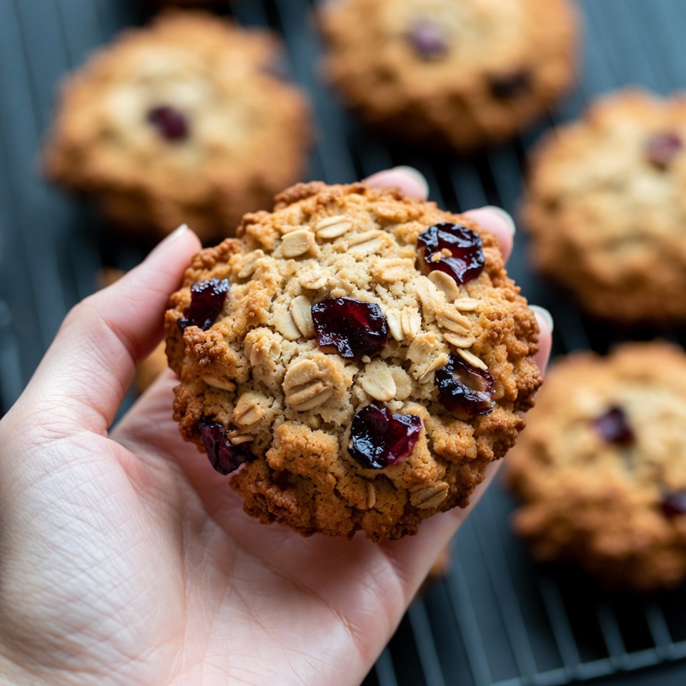 Flat lay of low FODMAP oatmeal cookies with coffee — IBS-friendly baking preparation