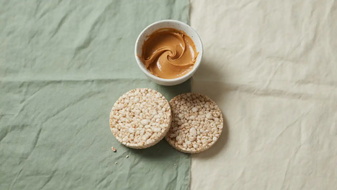 Low FODMAP rice cake FODMAP stacking diagram showing safe 2-cake portion versus unsafe 4-cake combination for IBS patients