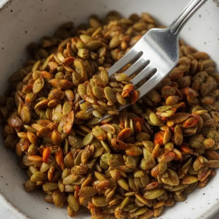 are pumpkin seeds low fodmap — golden salted caramel roasted pepitas on rustic baking parchment
