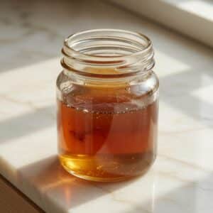 Low FODMAP vanilla maple sweetener blend in a glass jar — low FODMAP sweeteners recipe