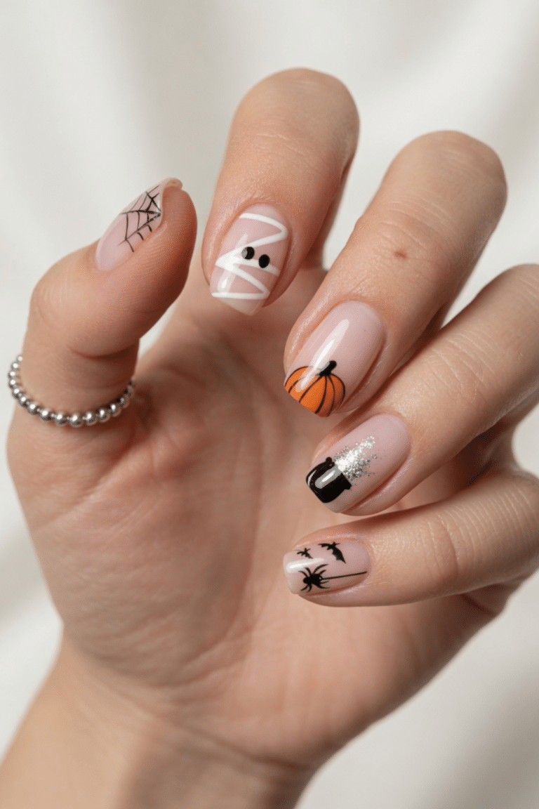 halloween nails simple