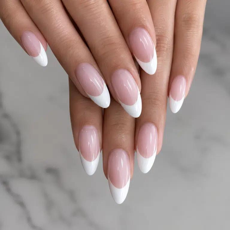 13 French Tip Nail Ideas 14 Acrylic Almond French Tip Nails