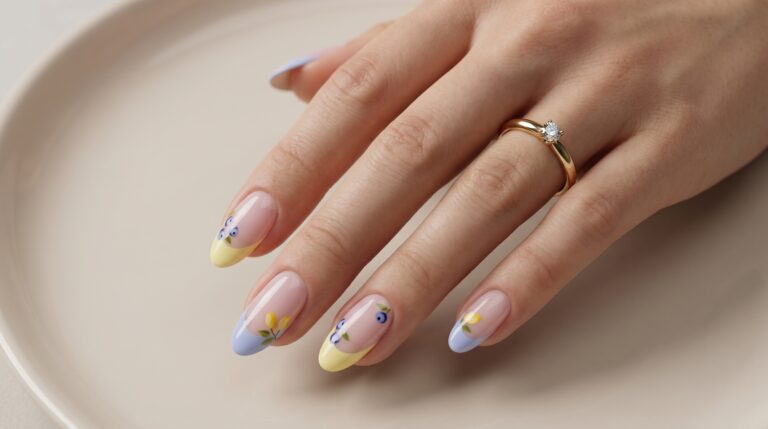 Best Summer French Nails for Your Shape with classic white French tips on almond nails