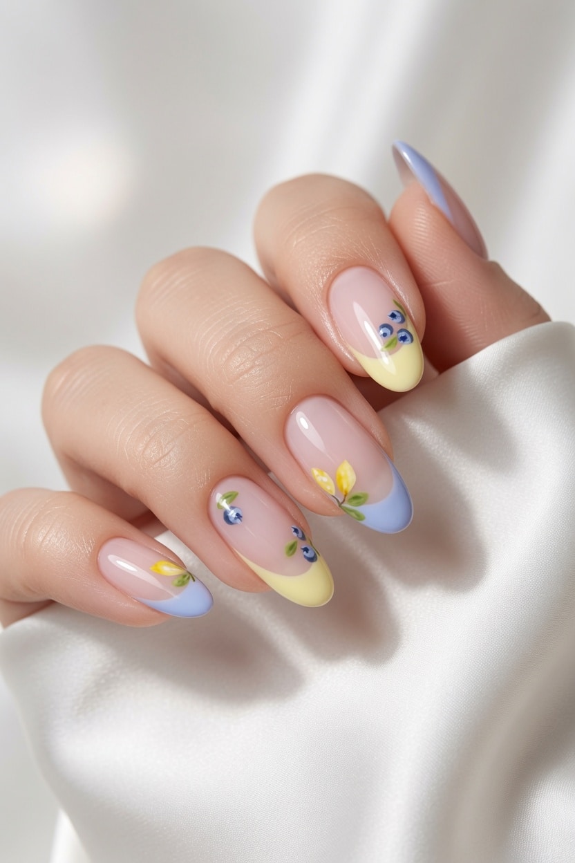 Milky nude nails with subtle white French tips