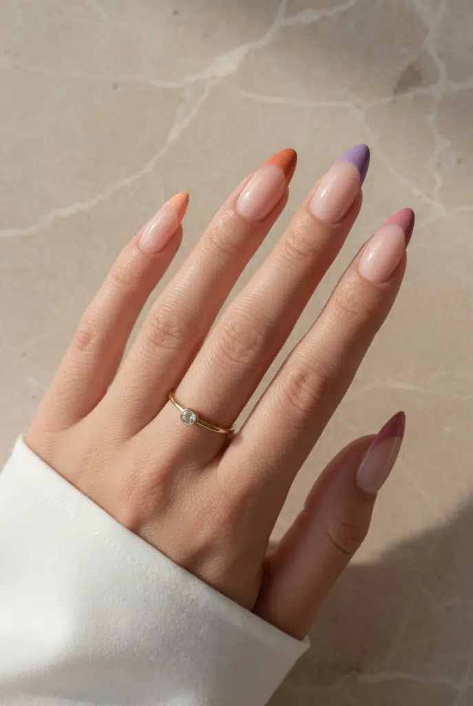 13 French Tip Nail Ideas 5 Colored French Tip Nails