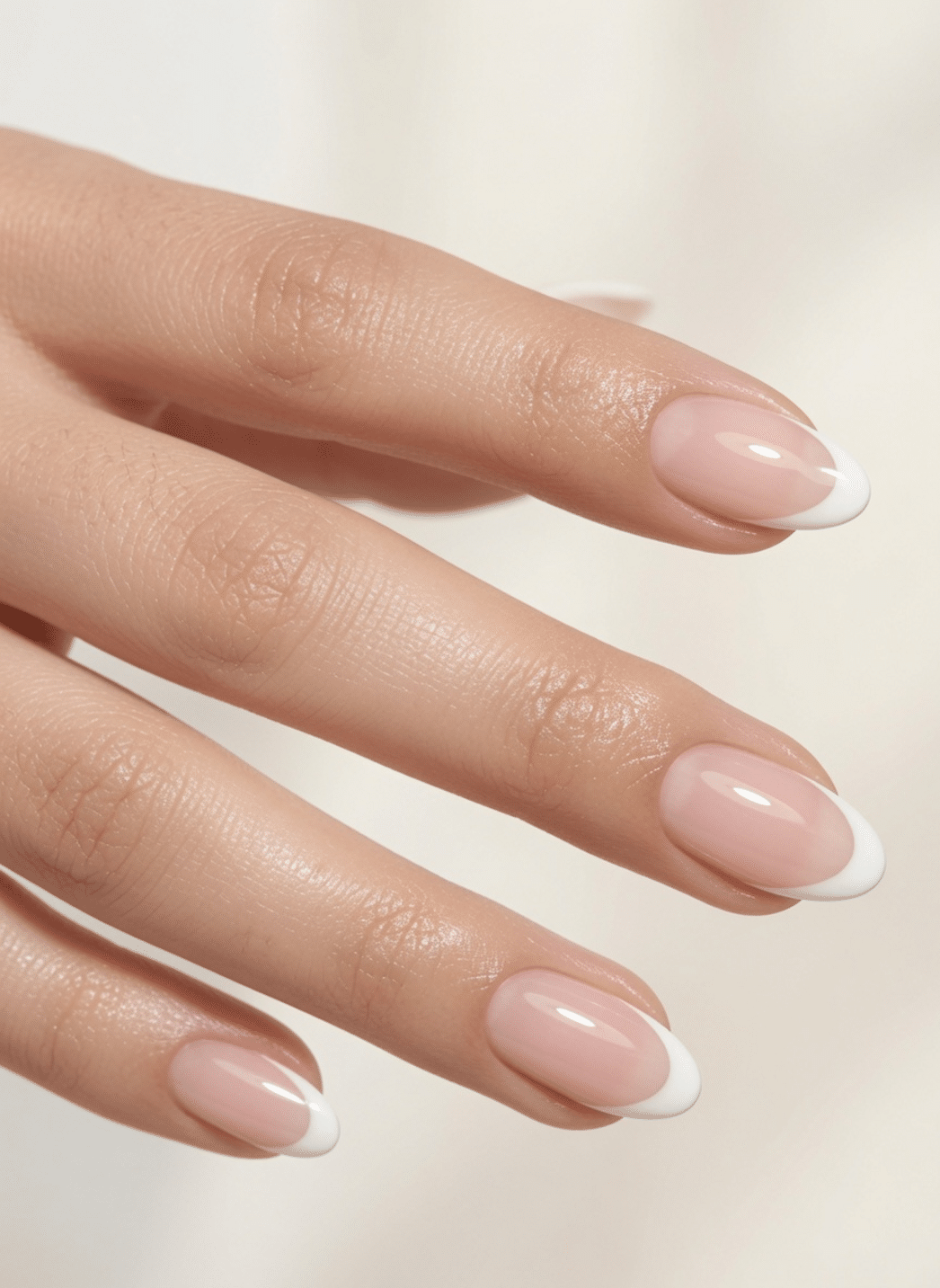 french tip nails almond