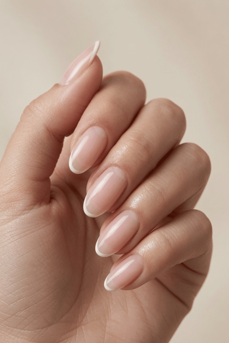 french tip nails with design