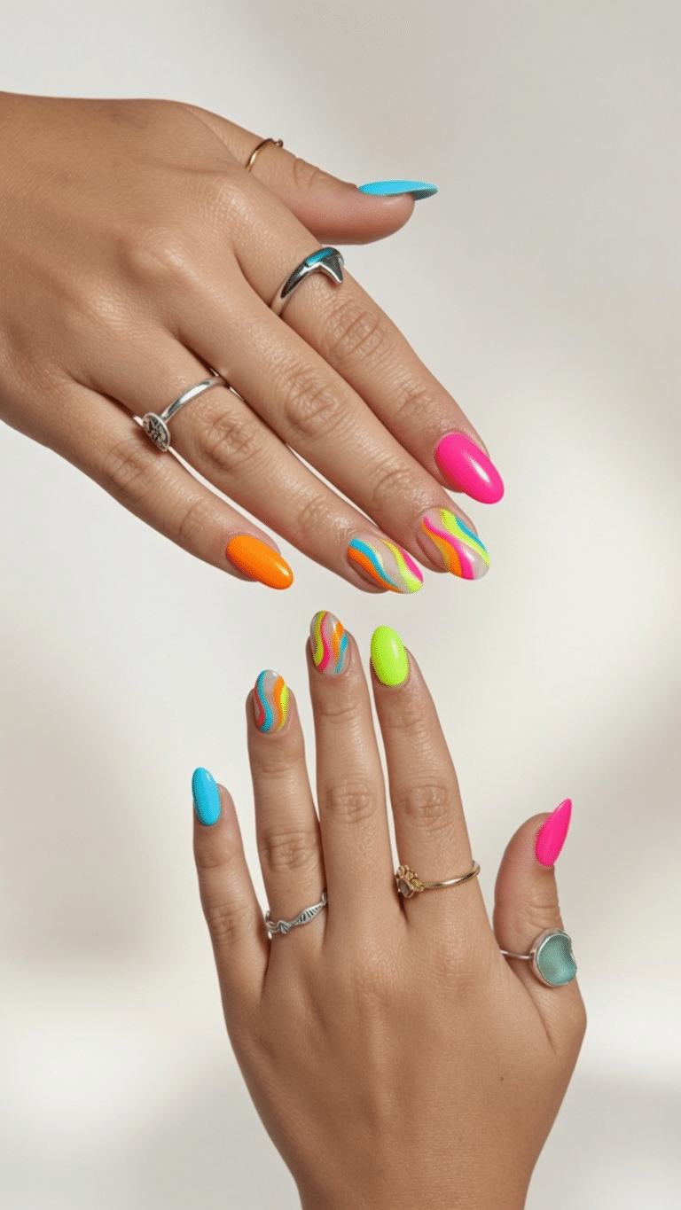 funky colorful nails