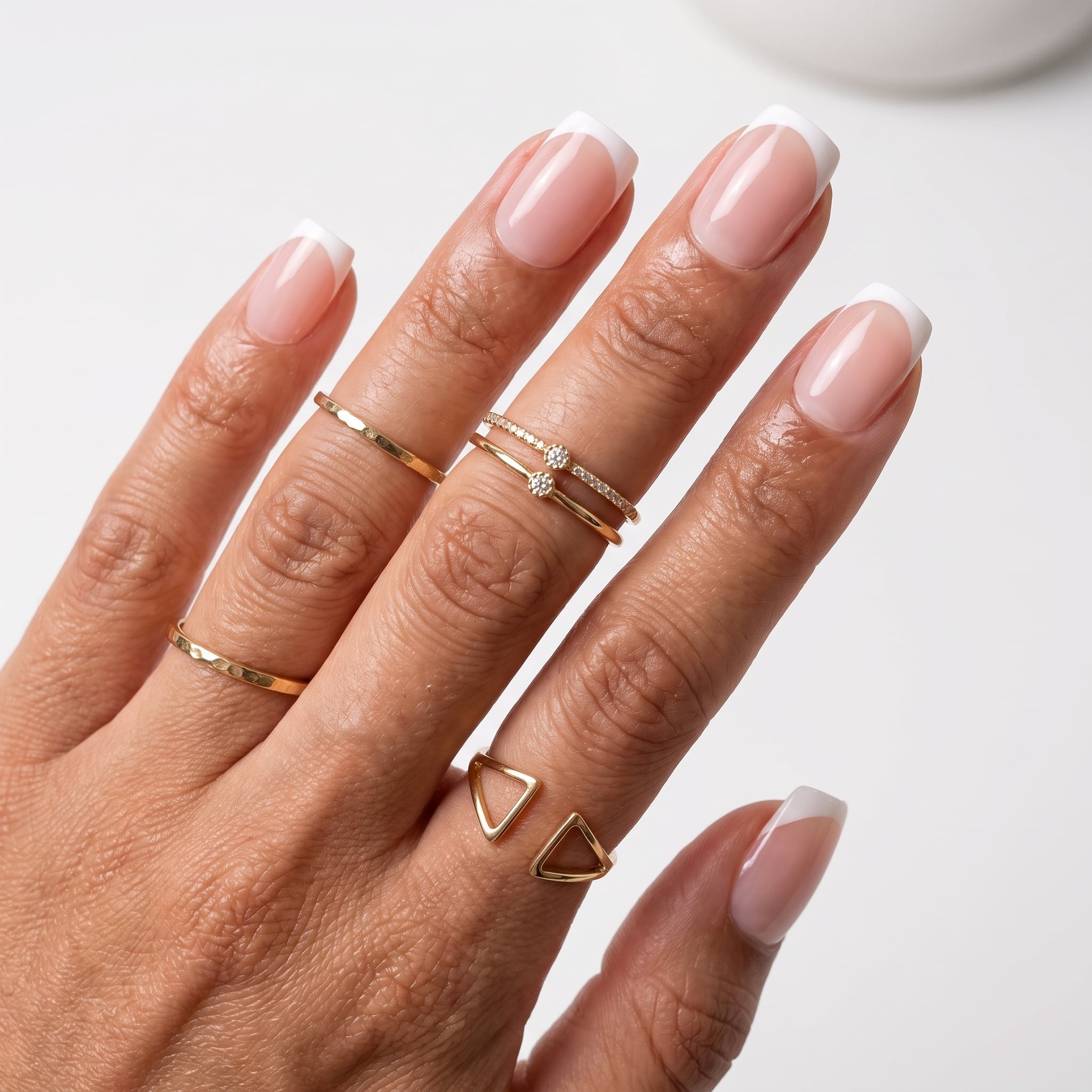 short french tip press on nails 01 pastel tips