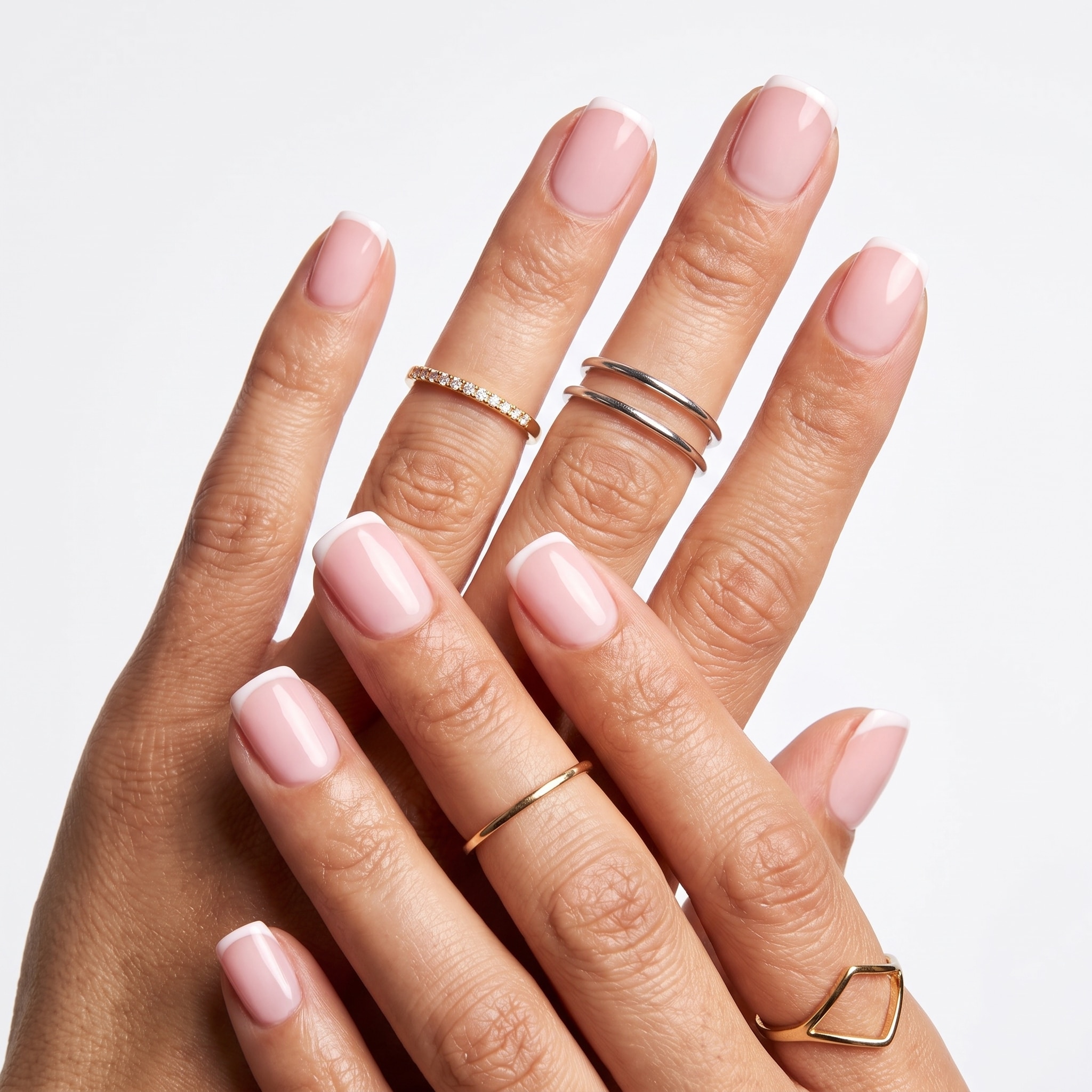 short french tip press on nails 04 soft oval