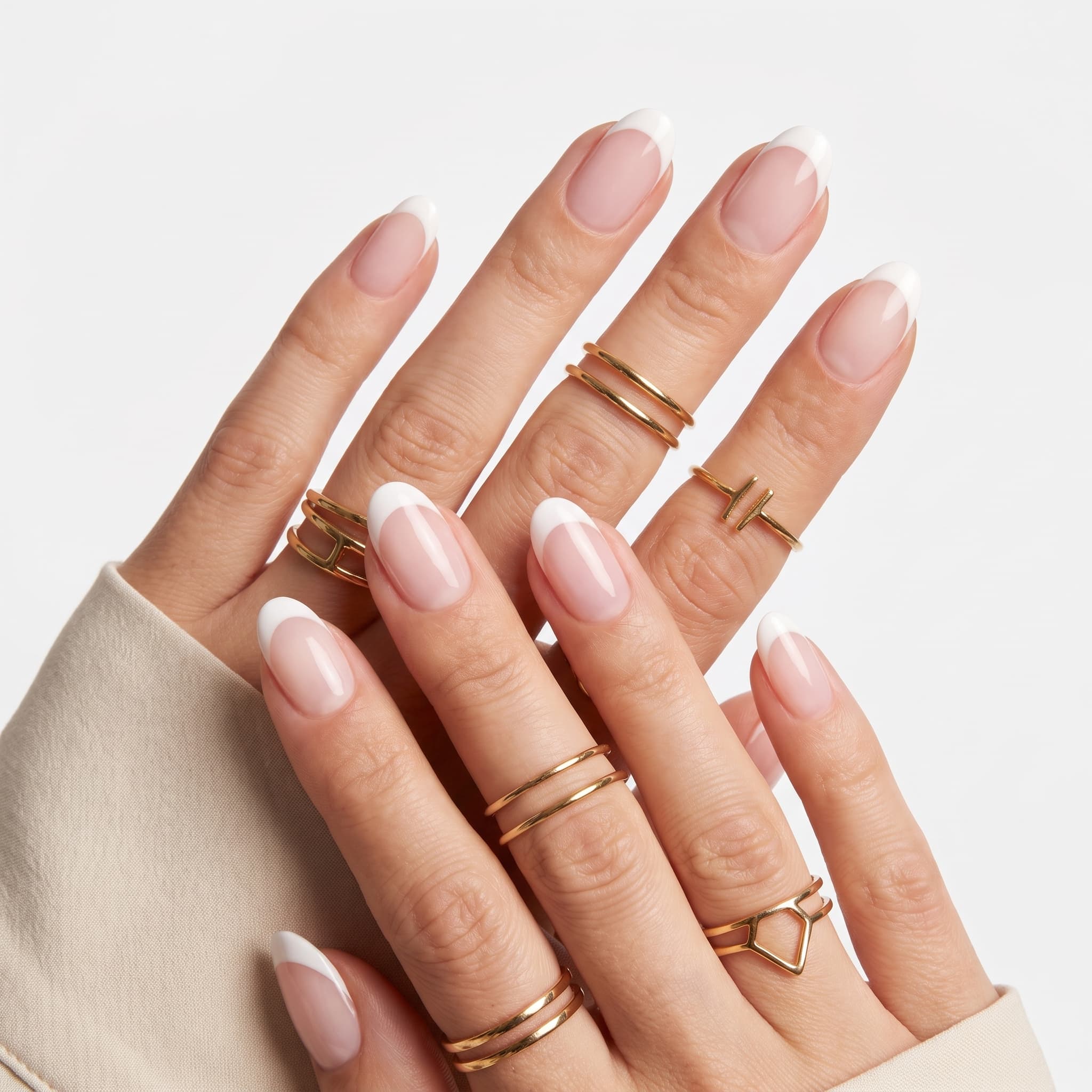 short french tip press on nails 06 clean girl