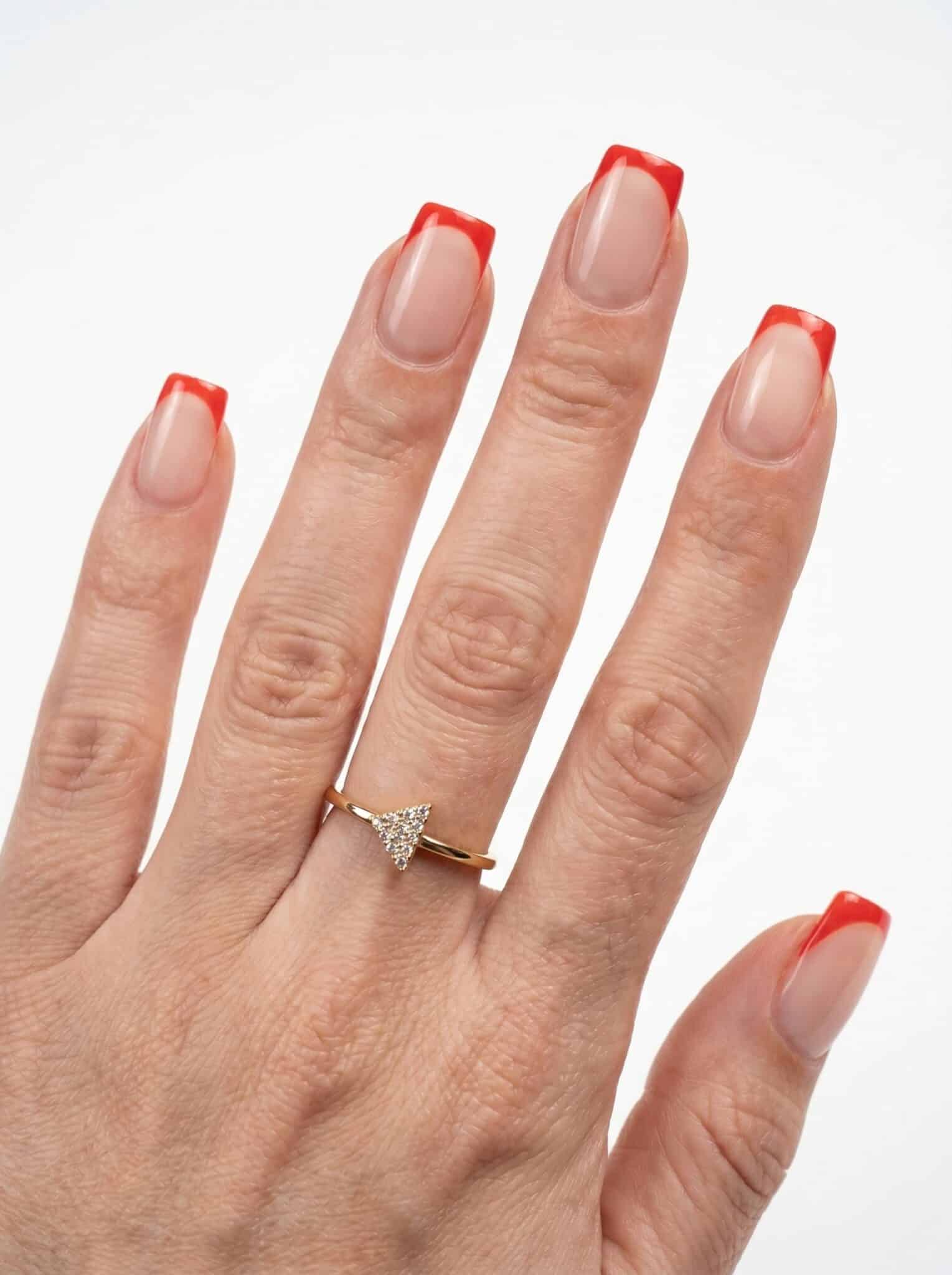 square french tip press on nails minimal white square scaled
