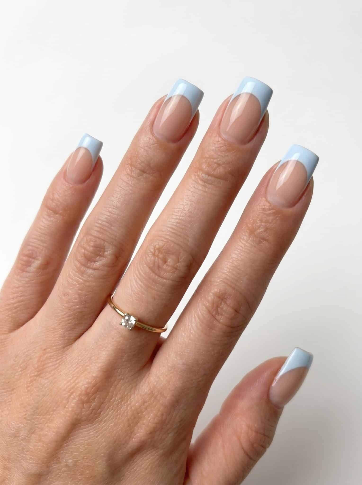 square french tip press on nails natural white square scaled