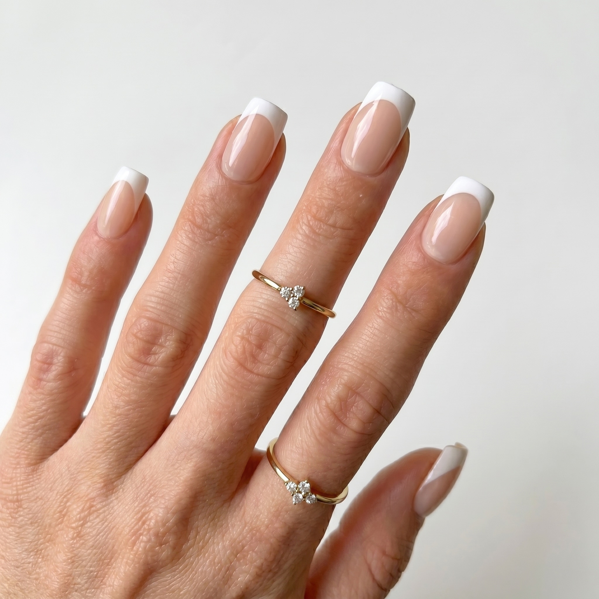 square french tip press on nails red square french
