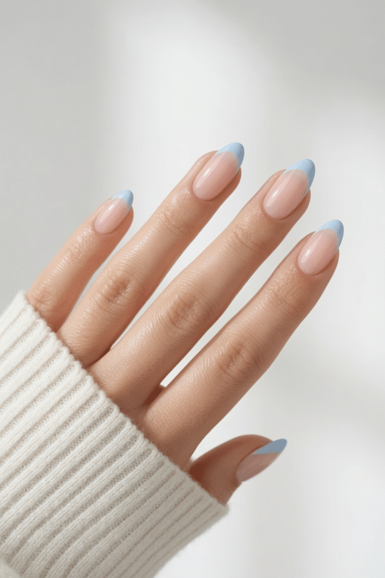 baby blue french tip