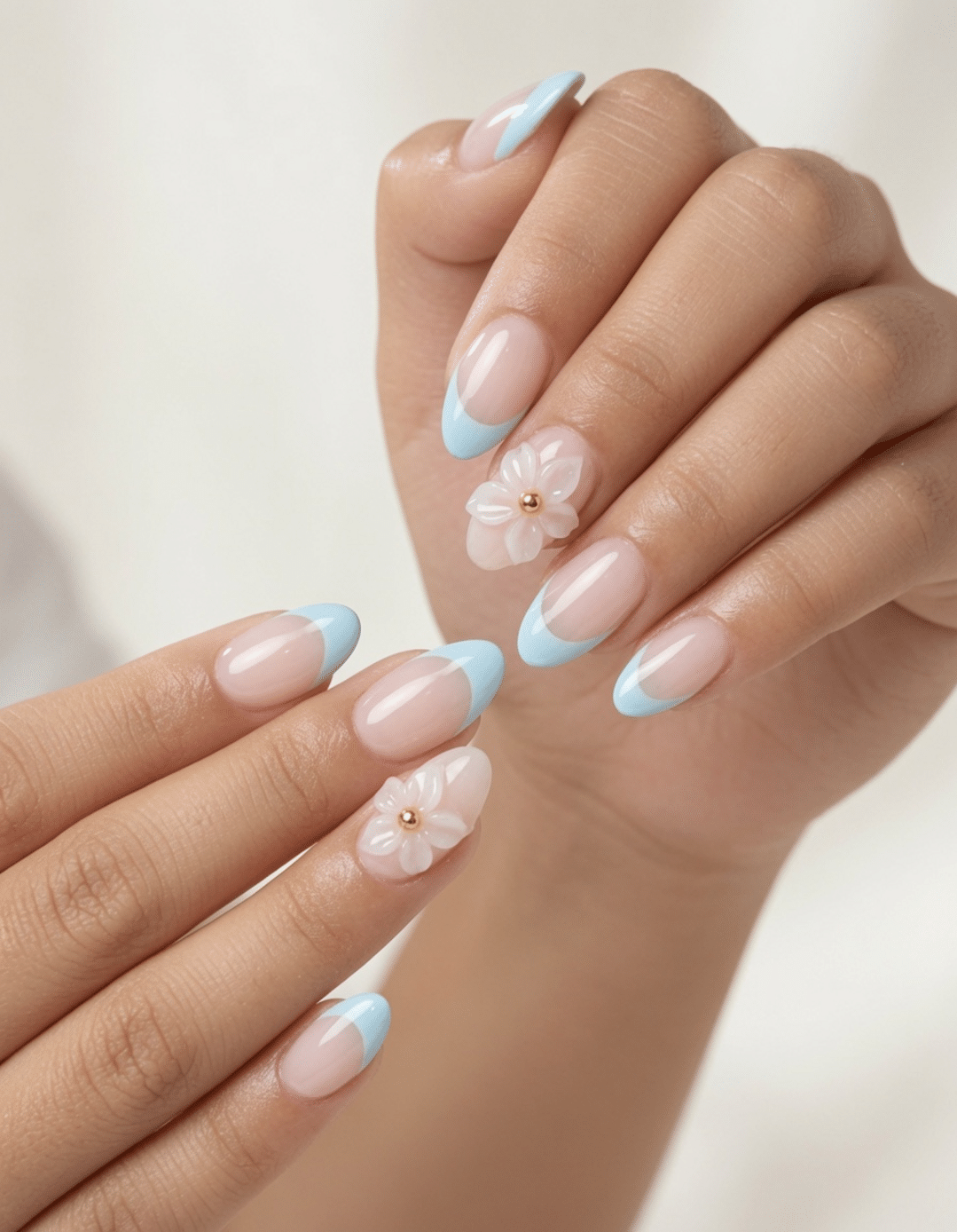 baby blue french tip