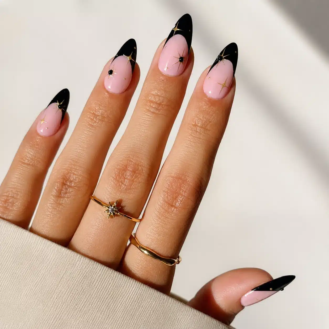 French Tip Nail Polish: Best Colors, Formulas & DIY Guide 7 Black and white French tip nail polish on almond nails