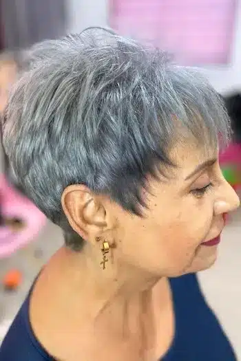 Textured Pixie With Feathered Ends haircut for women over 60