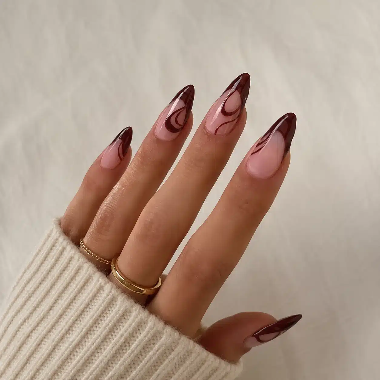 French Tip Nail Polish: Best Colors, Formulas & DIY Guide 8 Burgundy French tip nail polish on almond nails
