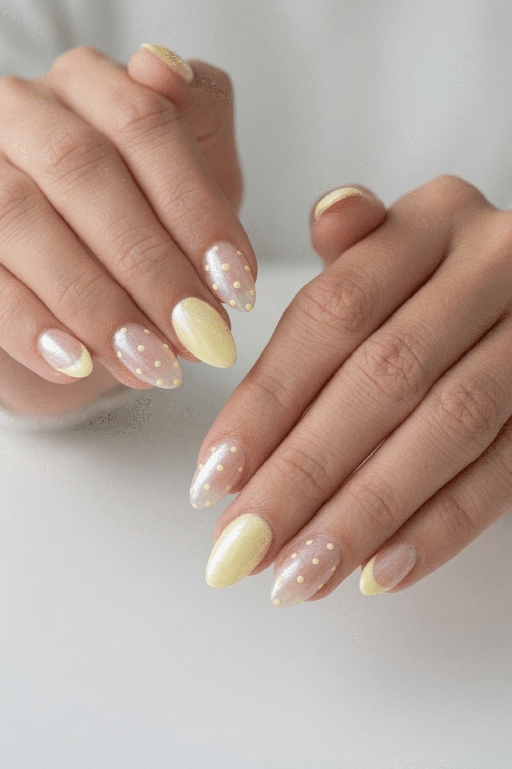 butter yellow nails with design