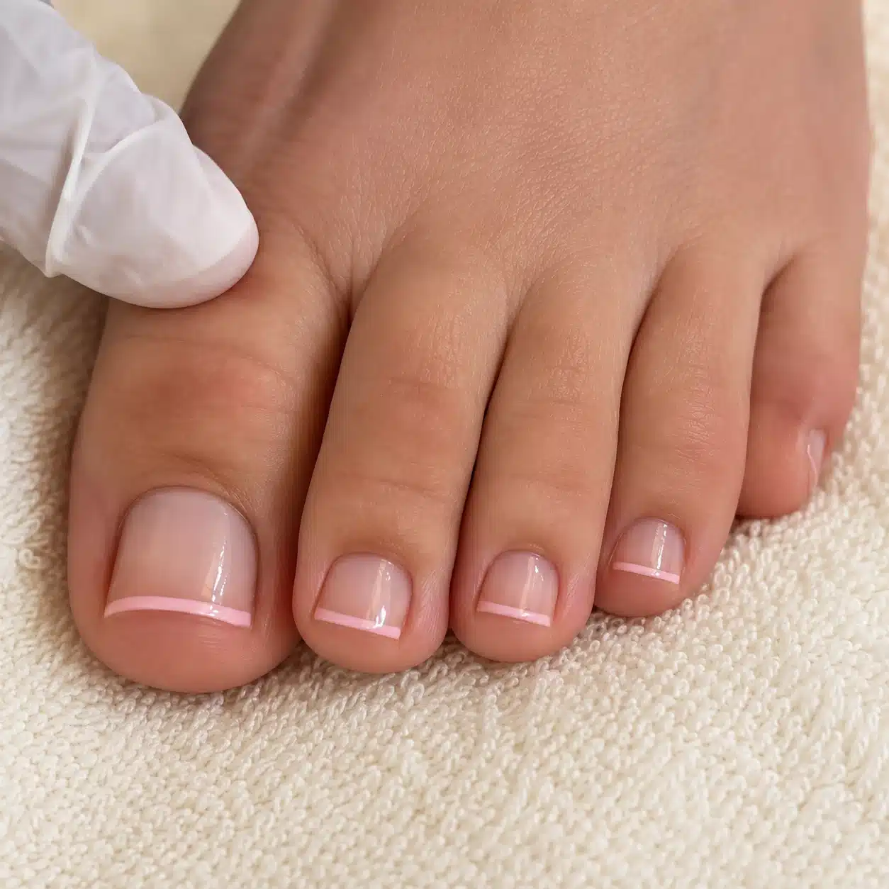 Clear Pink French Tip Toes: Glossy Jelly Pedicure Ideas 7 Natural clear pink French tip pedicure