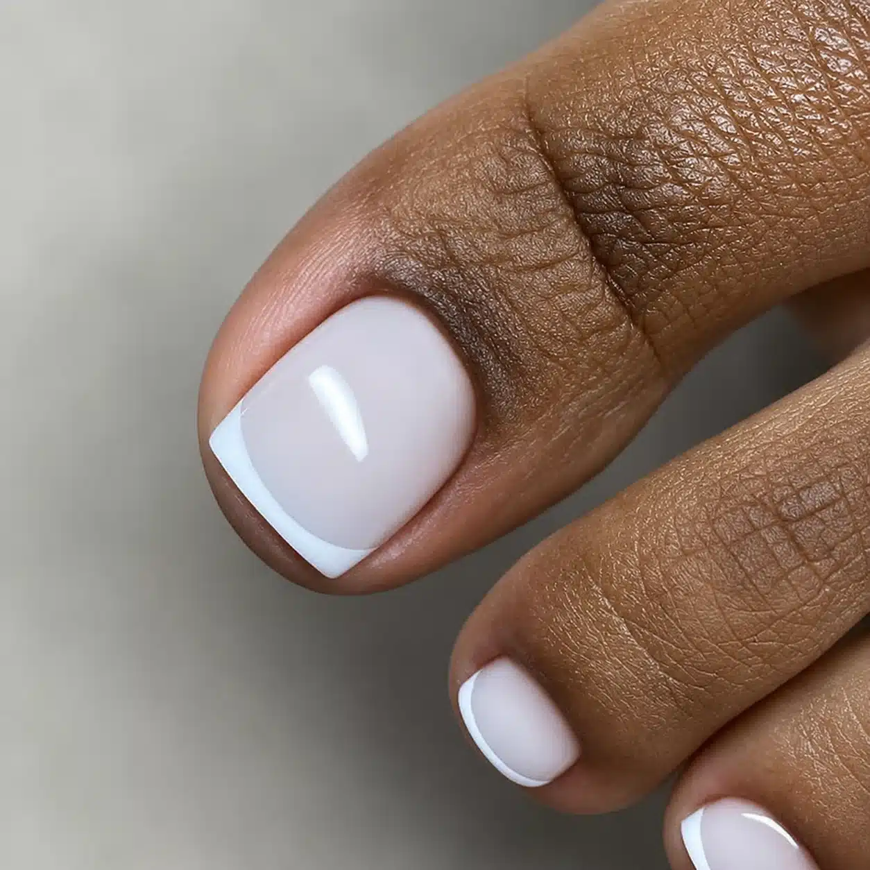 Milky White Pedicure: 11 Soft, Glossy Toe Ideas 5 Milky white toes on deep skin