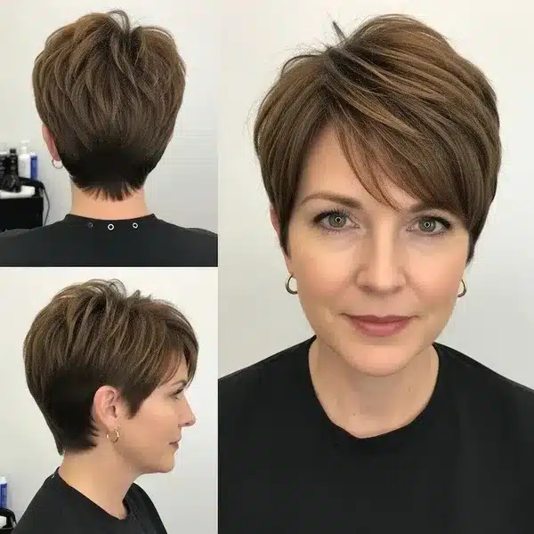 Hairstyles For Women Over 50 With Fine Hair - Razor Cut Pixie Bob