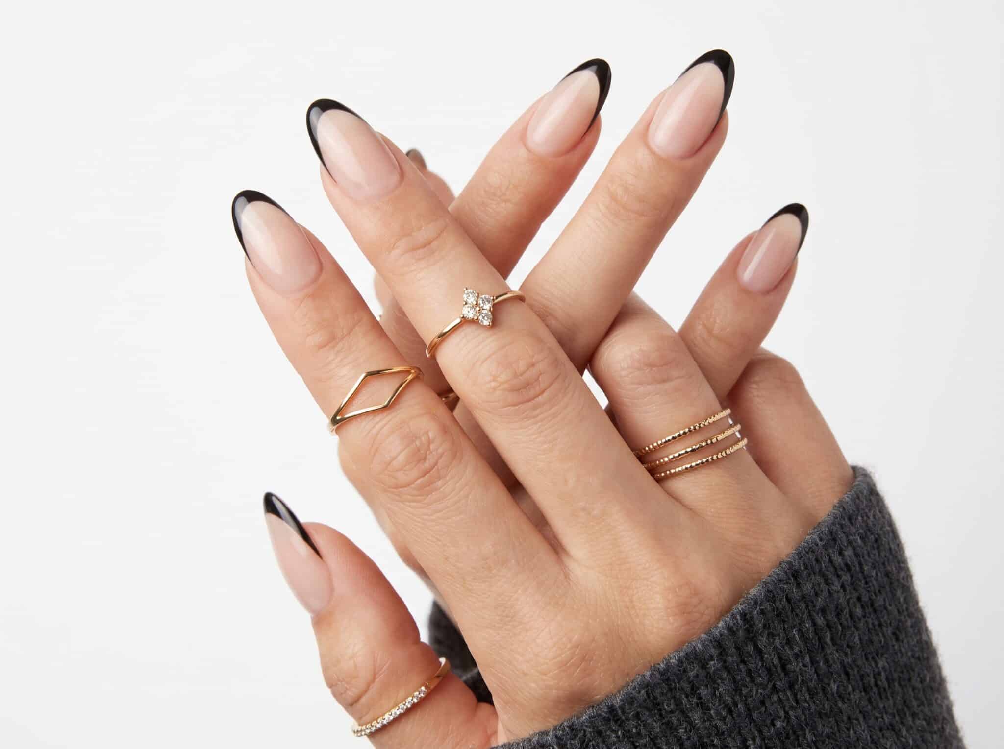 Mocha nude natural press-ons with a soft glossy salon finish