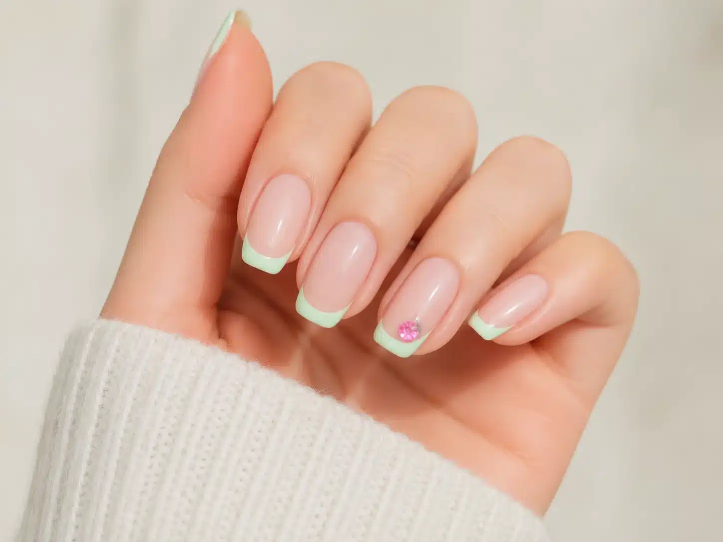 French Tip Nail Tips: Types, Sizing & Application Guide 3 Natural micro French tip nails with a thin white edge