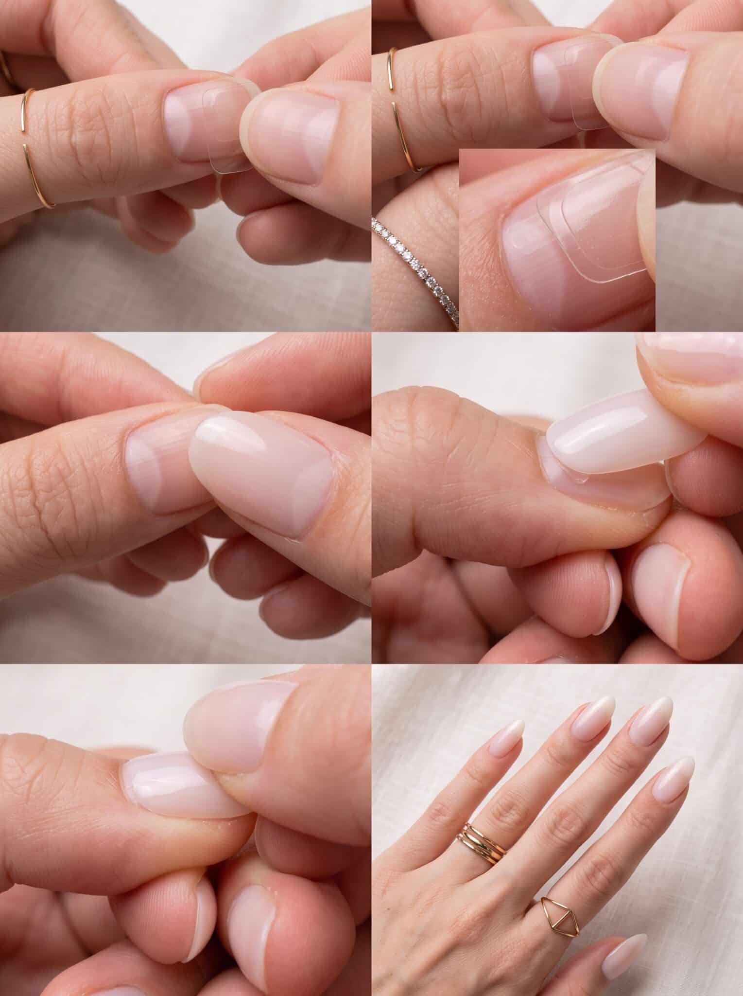 Natural press-on nails result with a clean glossy finish