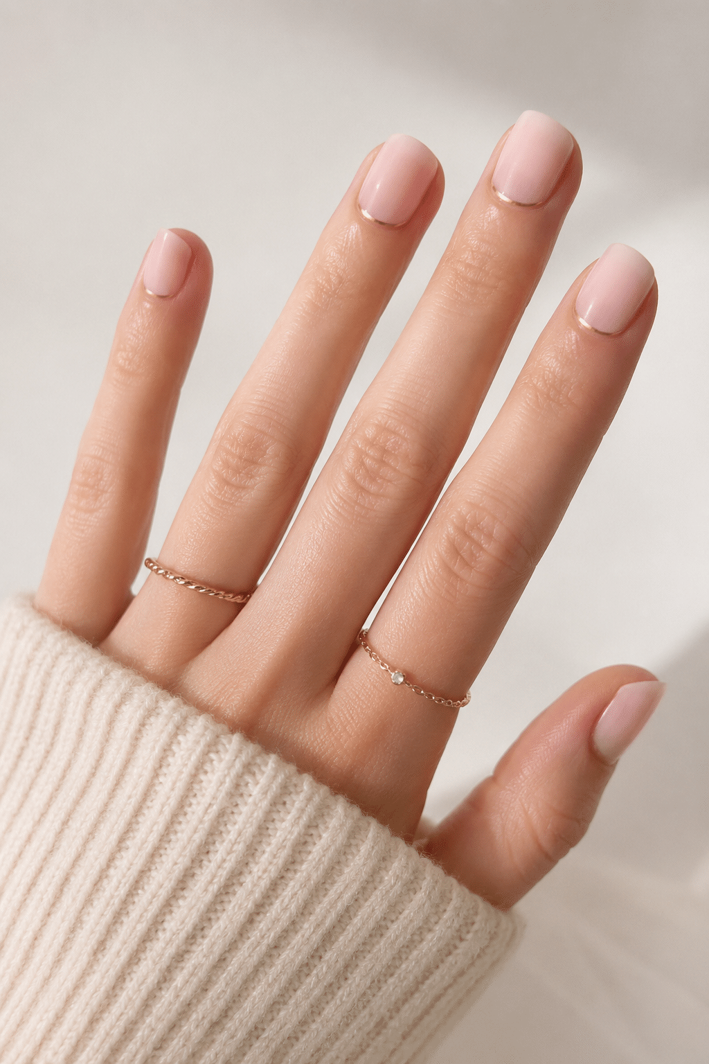 Bare natural super short press on nails with a minimal clean finish