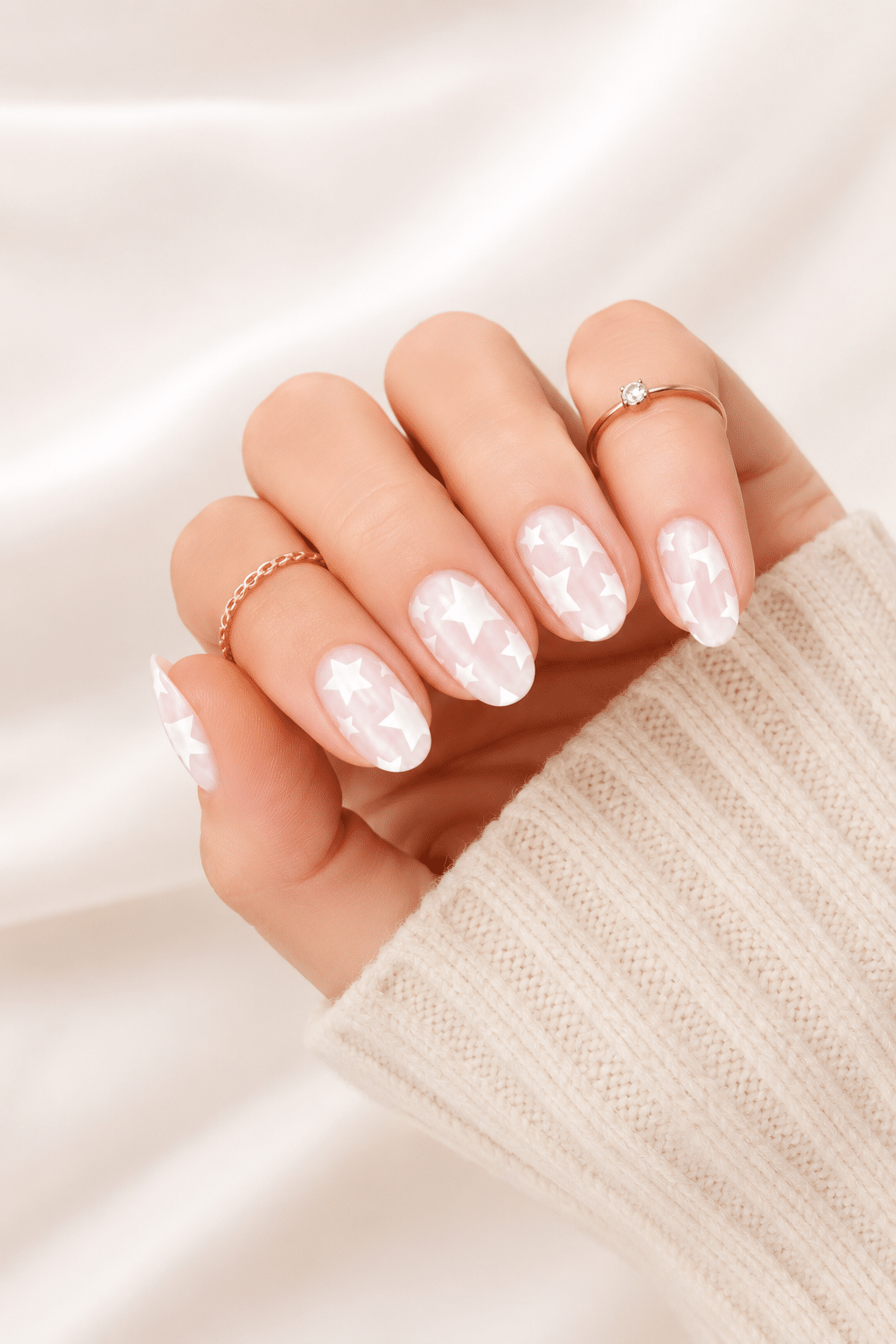 White marble super short press on nails with a clean soft design