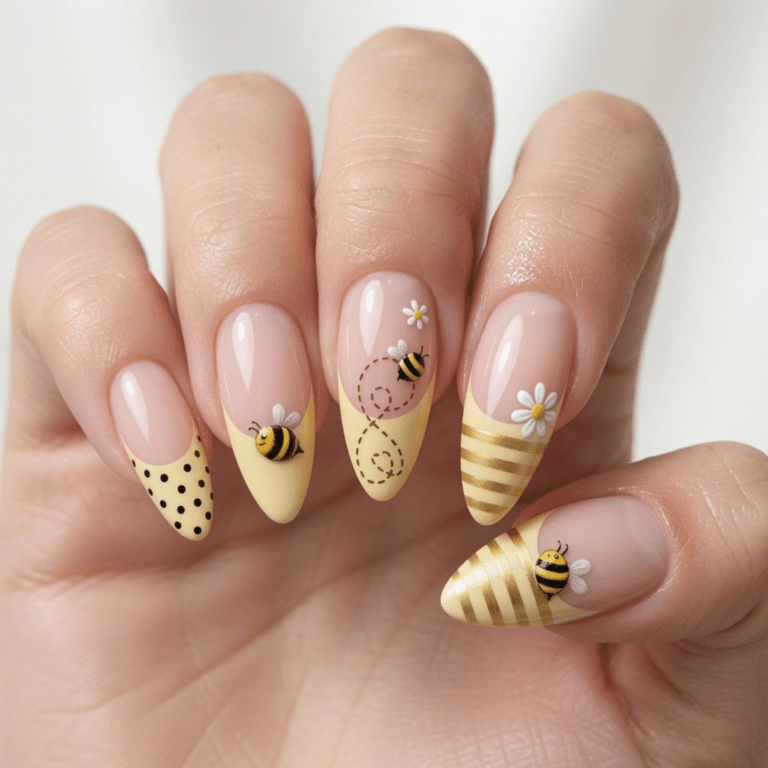 pastel yellow french tip nails