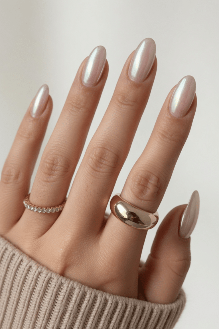 pearl chrome nails