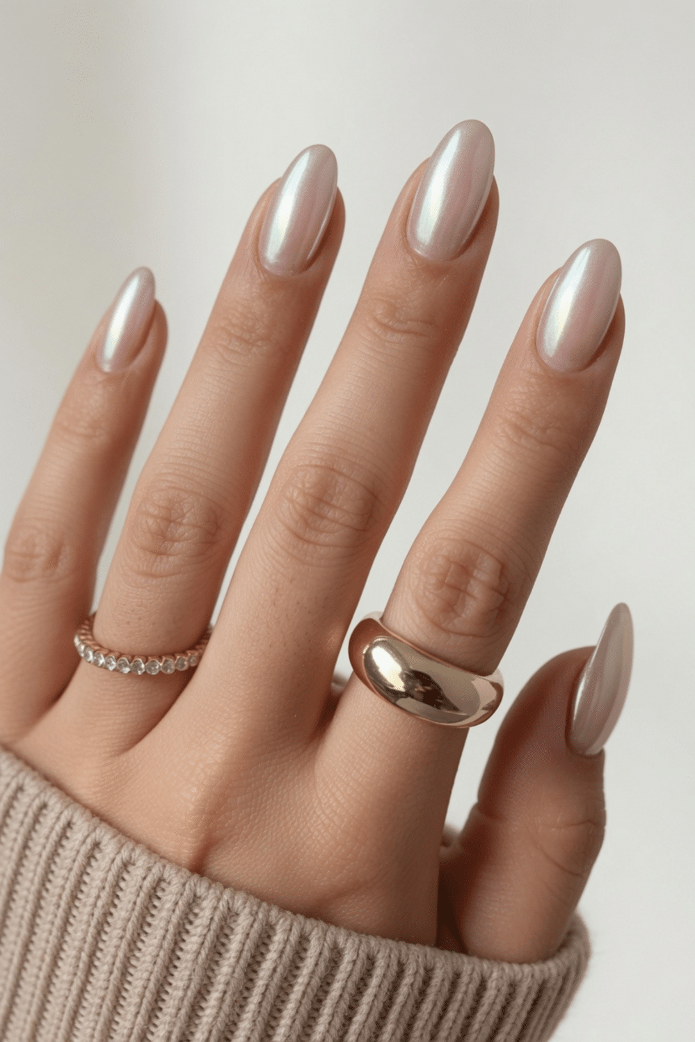 pearl chrome nails