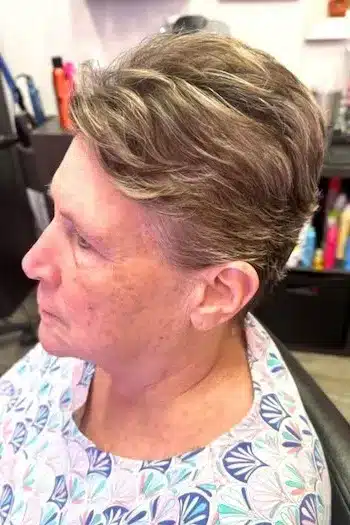 Feathered Pixie With Fine Highlights haircut for women over 60