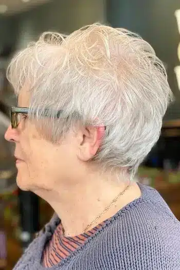 Airy Silver Layered Pixie With Lift hairstyle