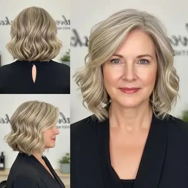 Hairstyles For Women Over 50 With Fine Hair - Soft Wavy Bob