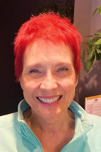 Fiery Red Micro Pixie With a Spiky Top haircut for women over 60