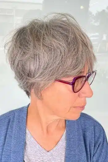 Refined Gray Layered Pixie hairstyle