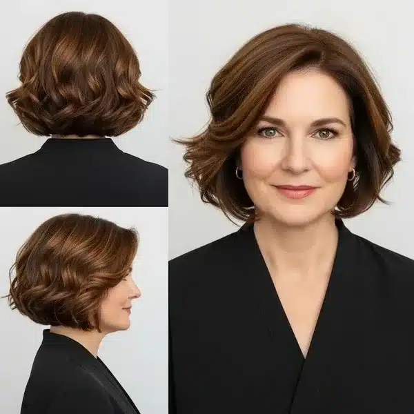 Hairstyles For Women Over 50 With Fine Hair - Curled Bob