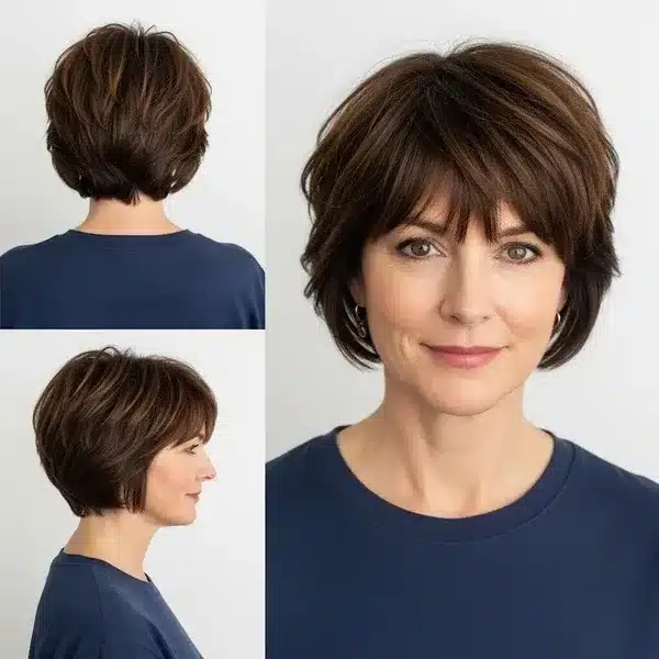 Hairstyles For Women Over 50 With Fine Hair - Short Tousled Waves With Chewy Bangs