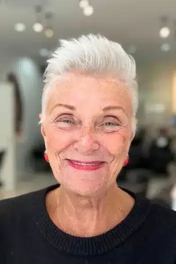 34 Elegant Short Hairstyles for Women Over 70 with Fine Hair 3 Spiky Pixie With Neatly Tapered Sides for women over 70 with fine hair