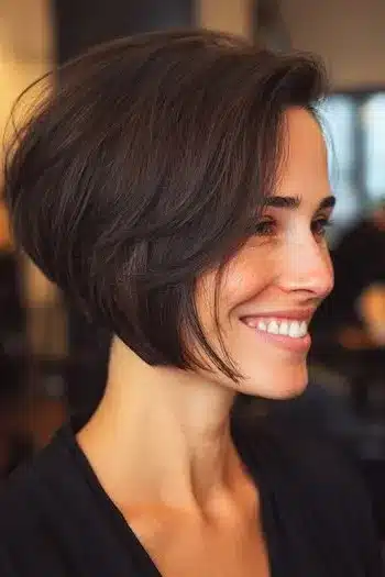 31 Bixie Haircuts That Blend Bob Shape with Pixie Ease 28 Brunette Bixie with Side Part — bixie haircuts