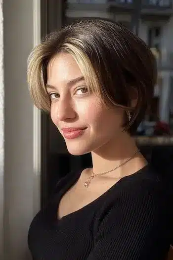31 Bixie Haircuts That Blend Bob Shape with Pixie Ease 5 Two-Tone Bixie with Money Piece — bixie haircuts