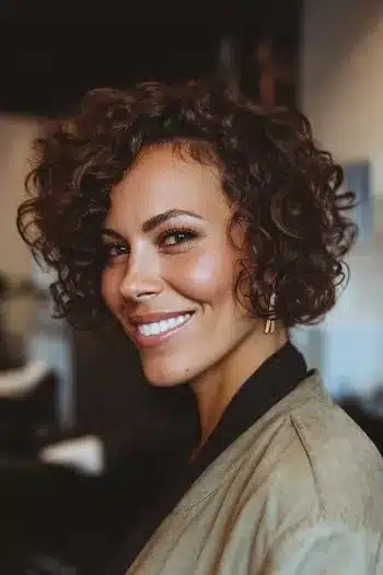 31 Gorgeous Haircuts in Your 30s That Feel Fresh and Modern 3 Short curly bob with layers from 31 Gorgeous Haircuts That Look Even Better In Your 30s